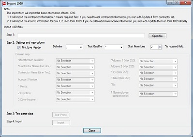 import 1099 data