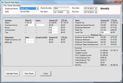 payroll tax software: Add new check