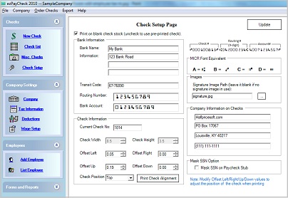 paycheck setup of payroll accounting software