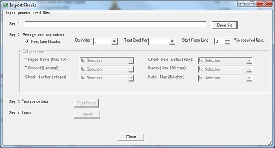 Check Printing software import checks