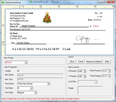 Check Printing software customize check layout