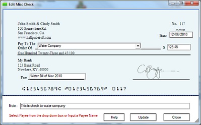 Check Printing software add new check