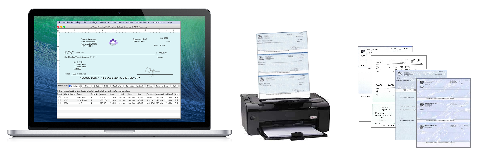 You can print your own checks with laser printer in house