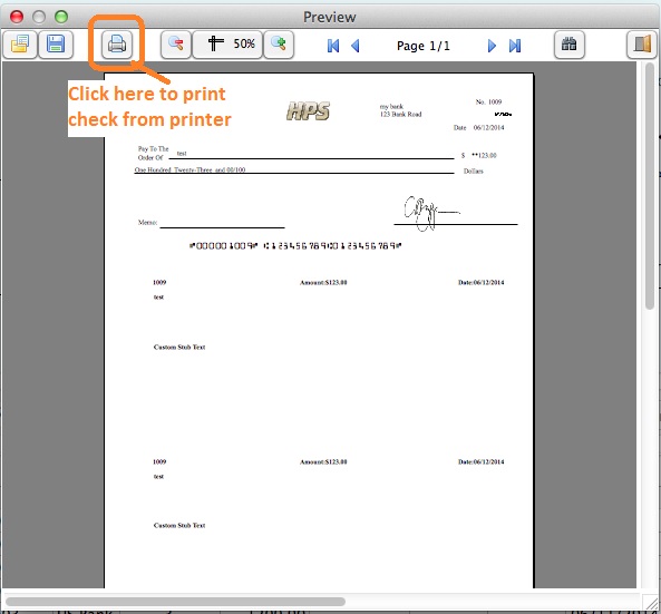print bank check