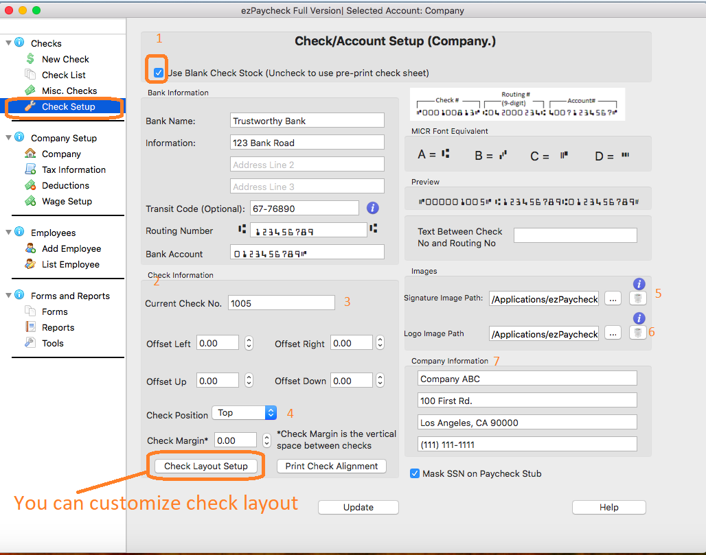 Set up Paycheck Account on Mac - ezPaycehck Payroll Software