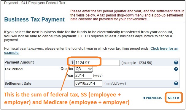 eftps enter payment