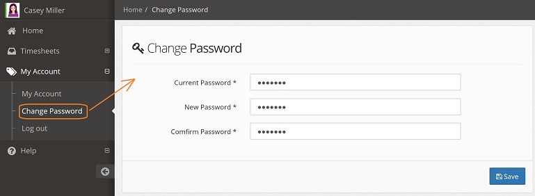 employee change password