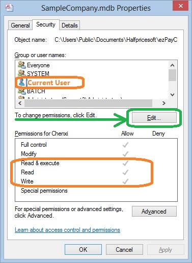 database permissions