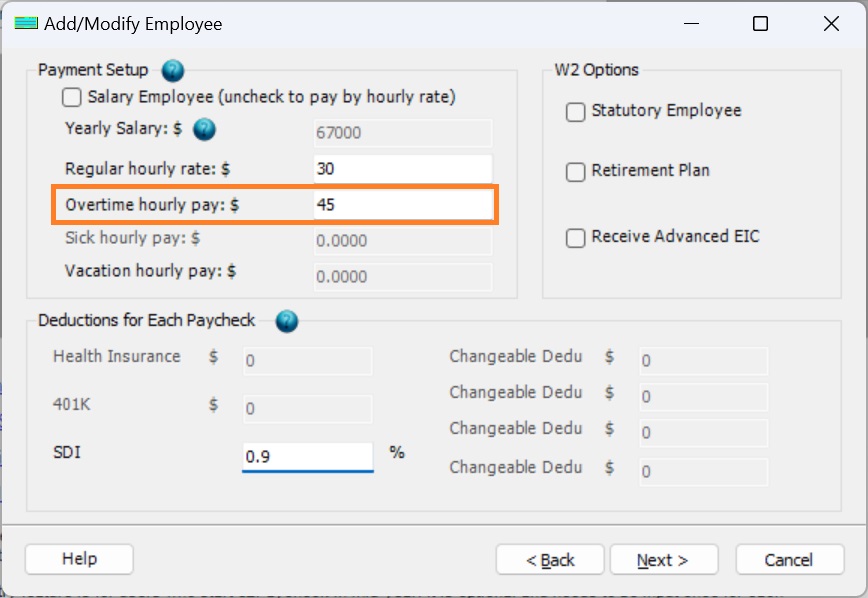 add overtime hourly rate