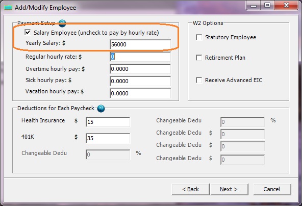 add an employee paid by yearly salary
