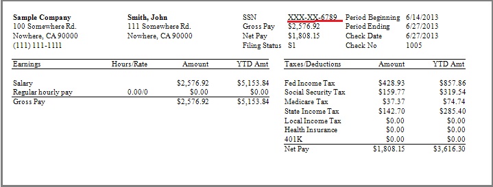 hide ssn on paystubs