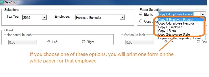 W2-Formular im Format ein Formular pro Blatt drucken