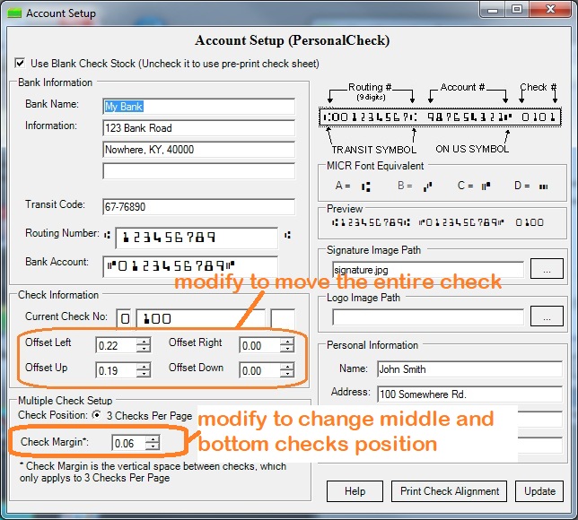 edit check alignment