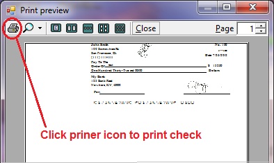 print a personal check