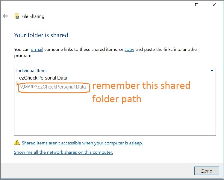 share a folder path