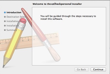 start to install mac check writer