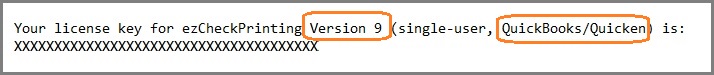 ezCheckPrinting license version