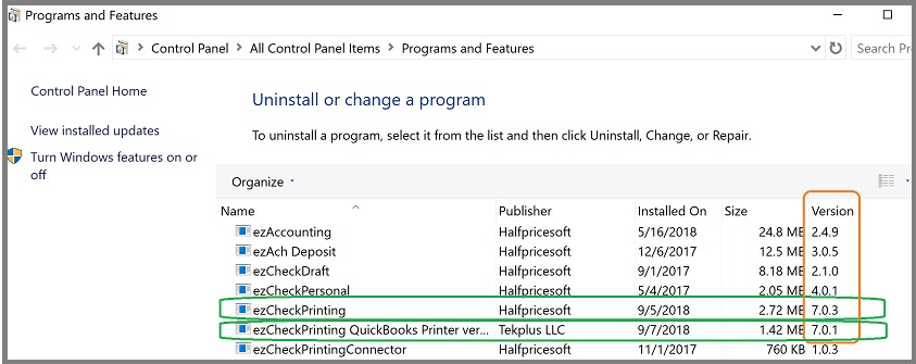 ezCheckPrinting virtual printer version