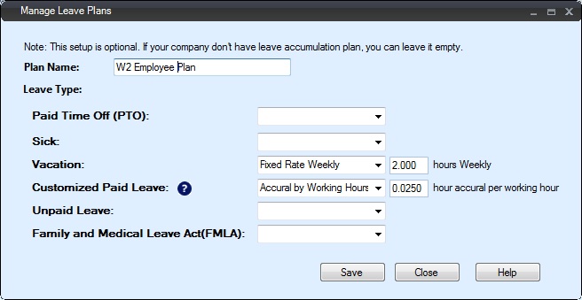 add new leave plan screen