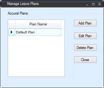 manage leave plan screen