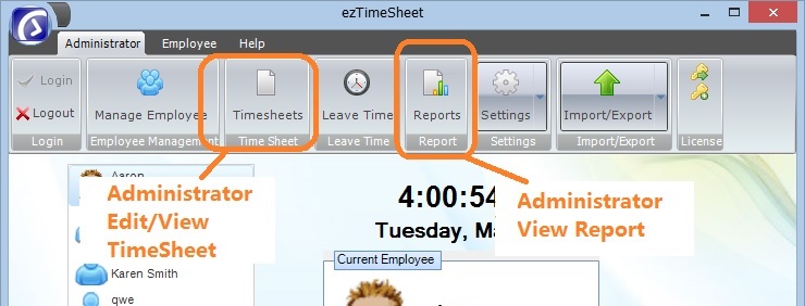 admin view timesheet