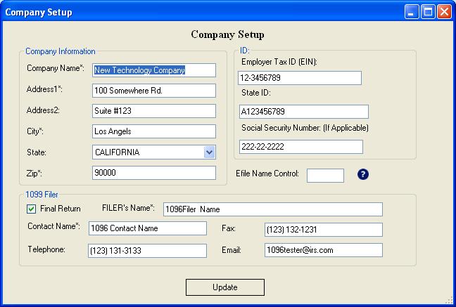 1099 Company Setup