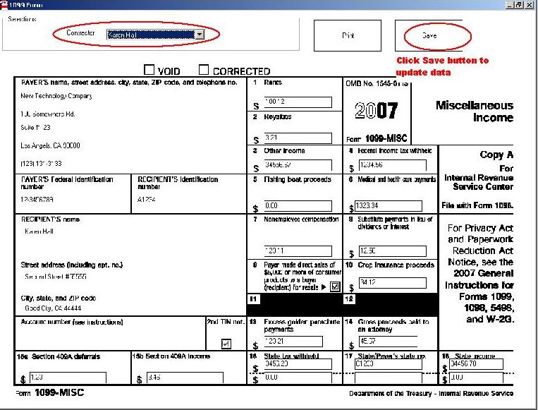 Edit 1099 Information