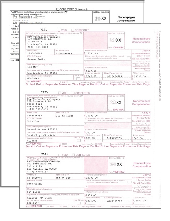 1099-MISC Miscellaneous Income 2014 IRS Tax Forms & 3 1096 Transmittal Forms 25 