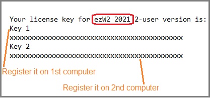 ezW2 2-user key message