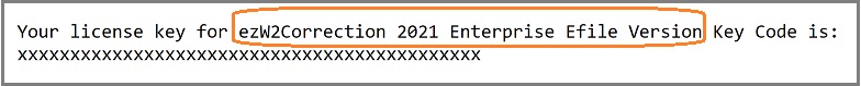 ezW2Correction license message